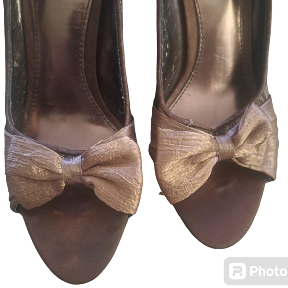 Rampage Floral Seude Western Peep Toe Pumps Heels - Picture 3 of 10